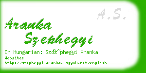 aranka szephegyi business card